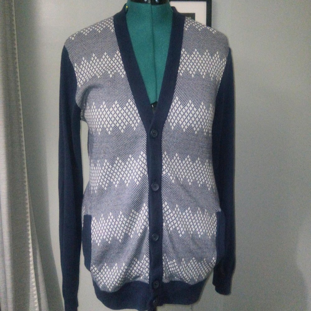 Urban Outfitters X B.D.G. Knit Cardigan Blue White Sz S